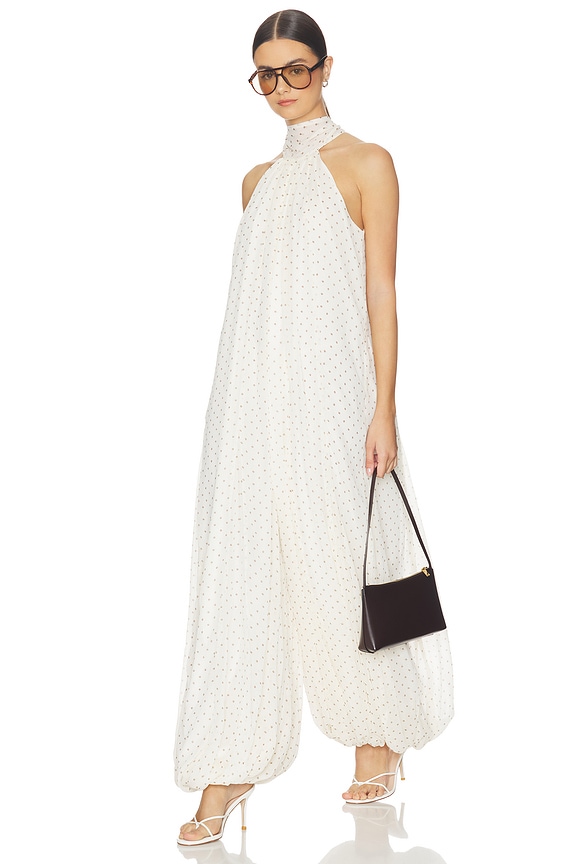 view 1 of 5 Chiffon Balloon Jumpsuit in Egret