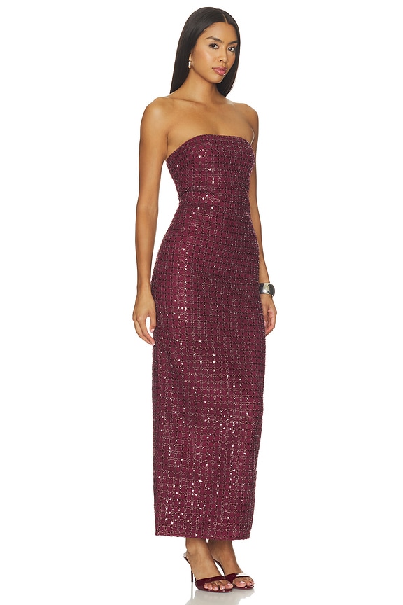 view 2 of 4 Beaded Maxi Tube Dress in Zinfandel