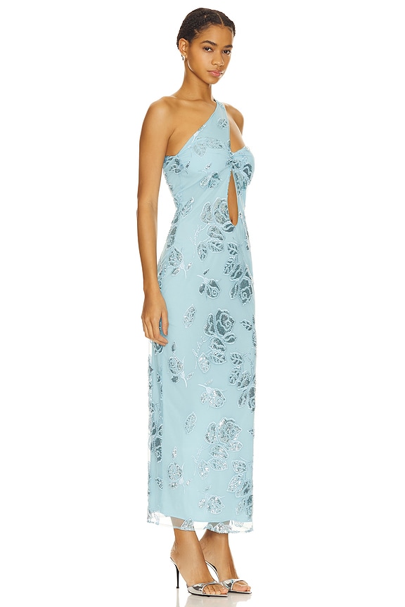 view 2 of 5 ROBE in Embellished Flower Embroidery & Blue Topaz