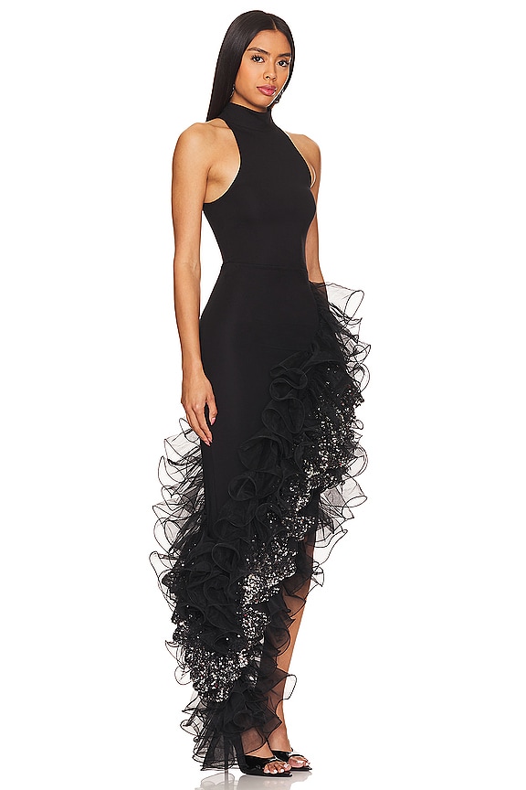 view 2 of 5 스팽글 주름 가운 in Black