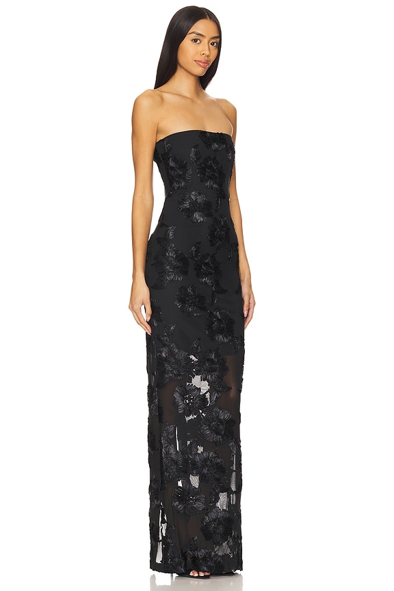 view 2 of 3 FLOWER MESH TUBE 원피스 in Black