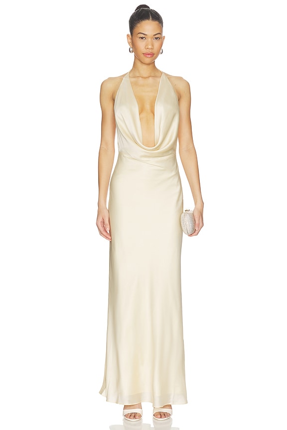 view 1 of 3 ROBE CHIFFON HALTER in Italian Straw