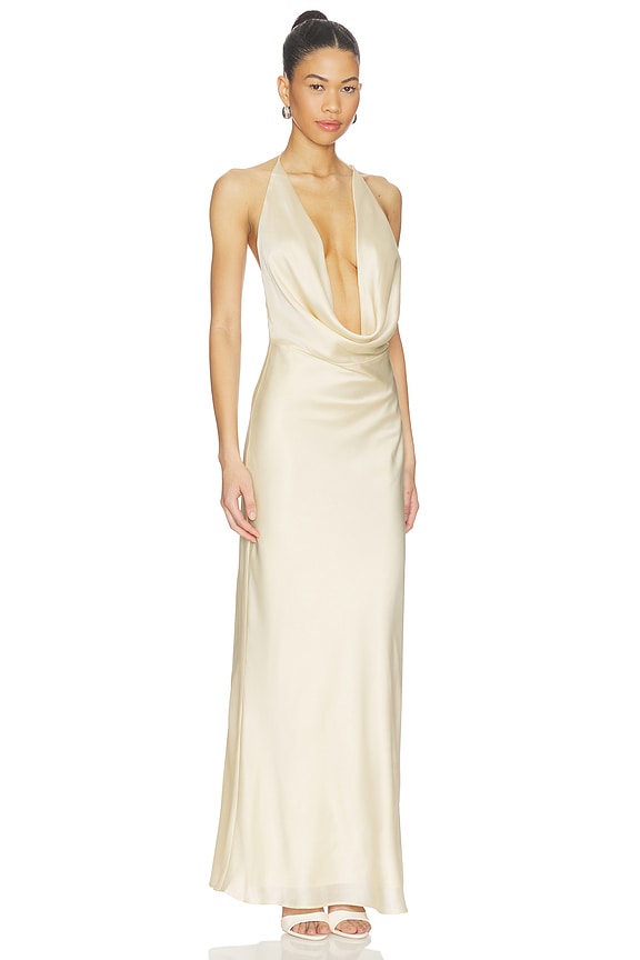 view 2 of 3 ROBE CHIFFON HALTER in Italian Straw