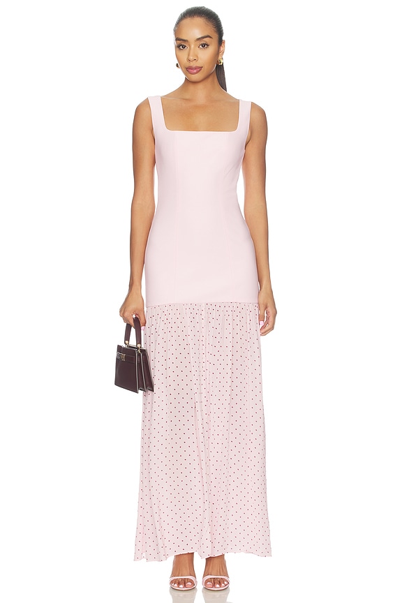 view 1 of 4 VESTIDO CUELLO REDONDO CREPE SCOOP NECK DRESS in Cherry Blossom Comb