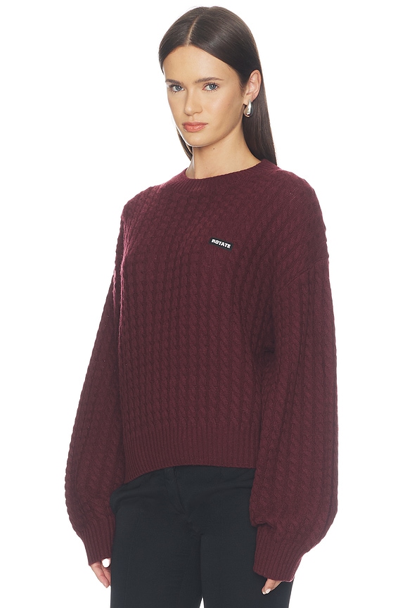 view 2 of 5 Cable Crewneck Sweater in Decadent Chocolate