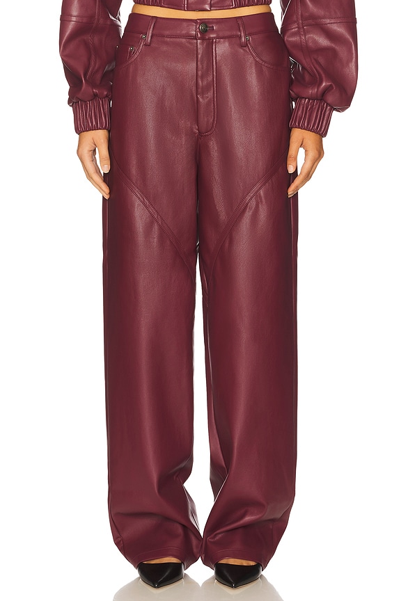 view 1 of 6 PANTALÓN DE CINTURA MEDIA CON RIBETE in Zinfandel