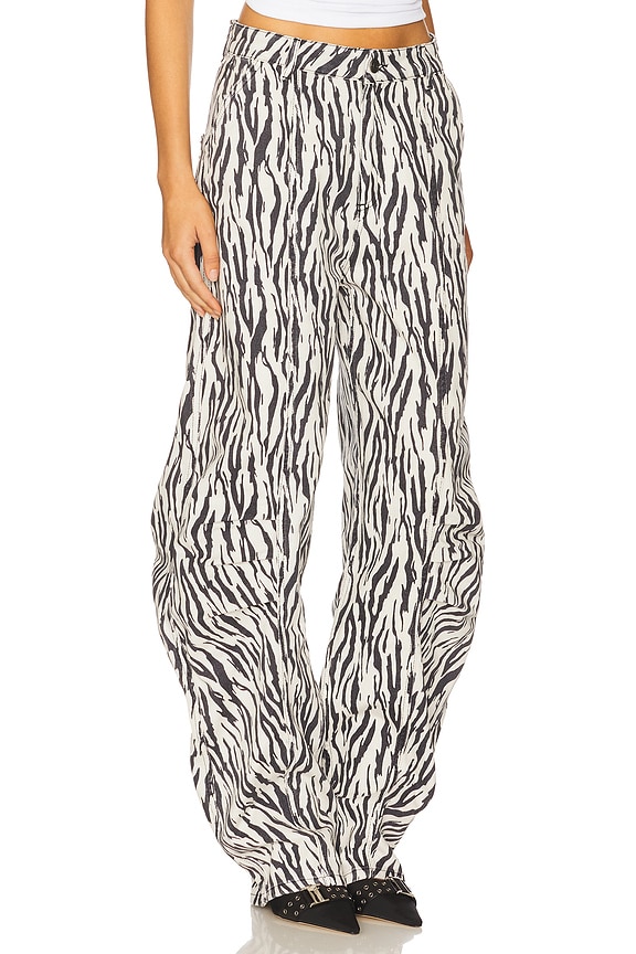 view 2 of 6 Printed Twill Cargo Pants in Egret Combo