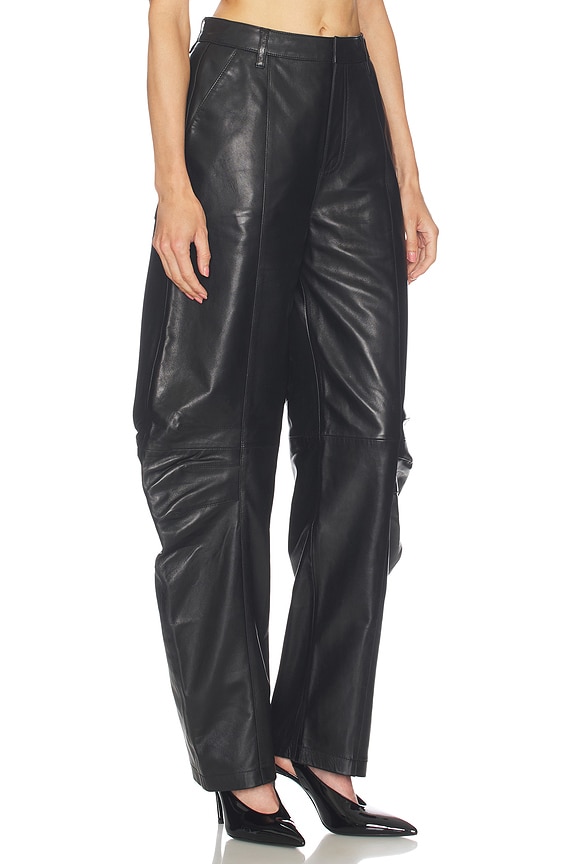 view 2 of 6 Leather Cargo Pants in Black