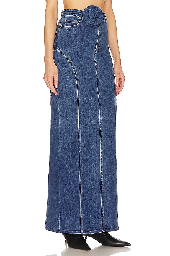 view 2 of 4 FALDA LARGA ELÁSTICA in Orion Blue