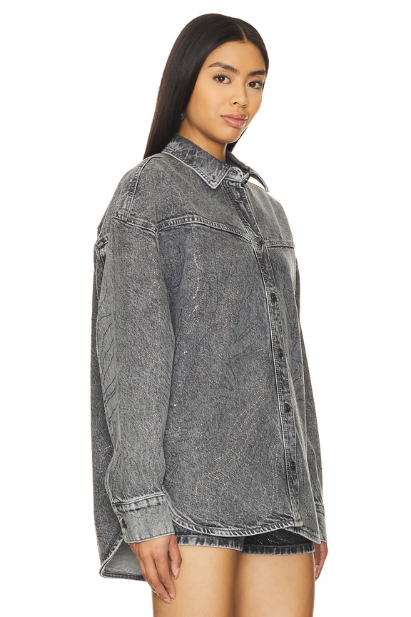 view 2 of 5 라인석 데님 셔츠 in Grey Denim