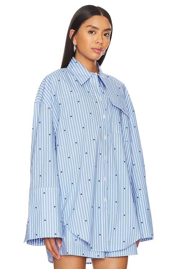 view 2 of 5 OVERSIZED シャツ in Blue Logo Stripe