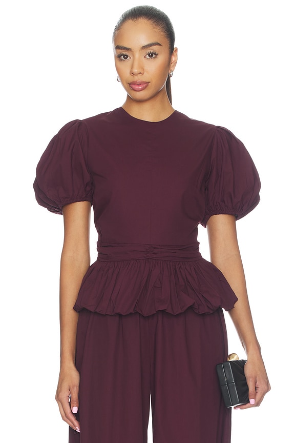 view 1 of 4 TOP PUFF SLEEVE TOP in Zinfandel