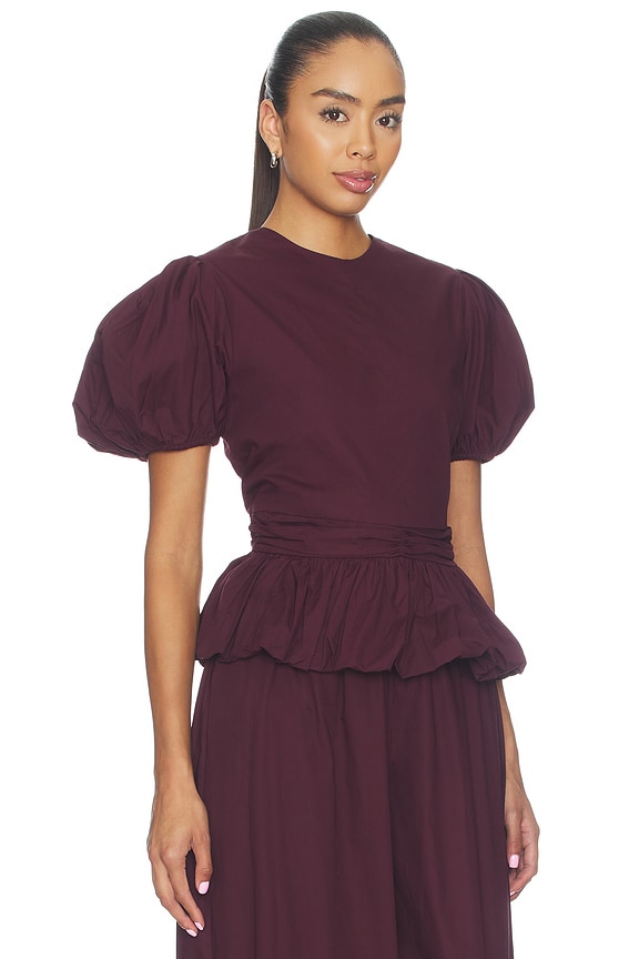 view 2 of 4 TOP PUFF SLEEVE TOP in Zinfandel