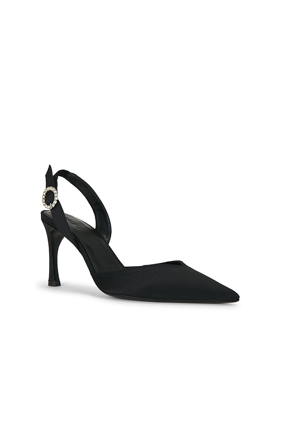 view 2 of 5 TACÓN SLINGBACK HIGH HEEL SATIN  in Black