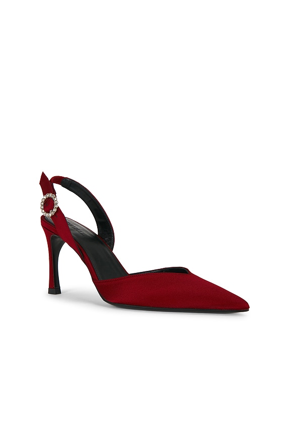 view 2 of 5 TACÓN SLINGBACK HIGH HEEL SATIN  in Windsor Wine
