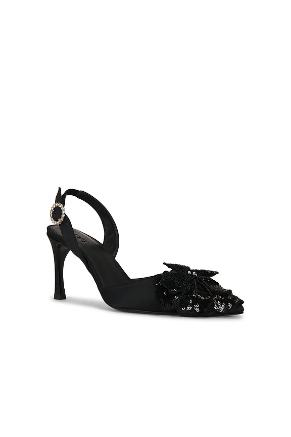 view 2 of 5 PANTUNFLA SLINGBACK HIGH HEEL FLOWER in Black