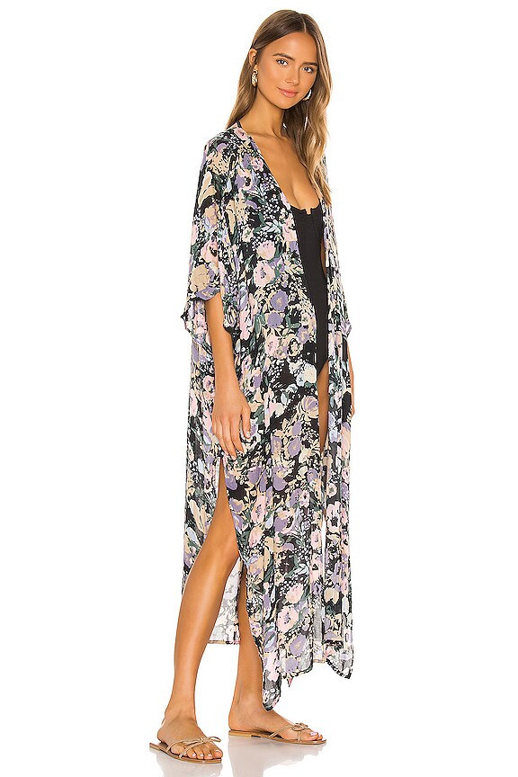 view 2 of 3 Kane Kimono in Wildflower Black