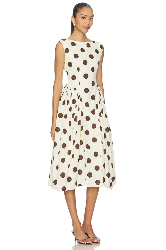 view 2 of 3 ROBE CHLOE in Dark Brown Polka Dots