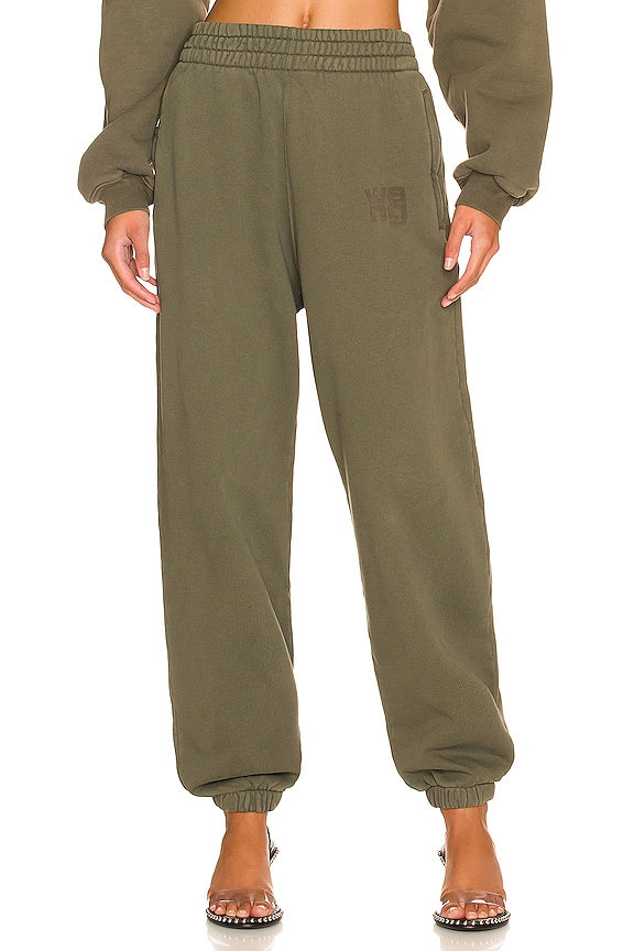 view 1 of 4 PANTALON SWEAT STRUCTURED in Army Green