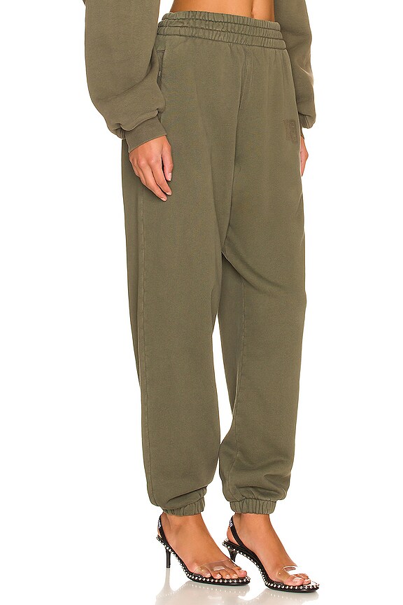 view 2 of 4 PANTALON SWEAT STRUCTURED in Army Green