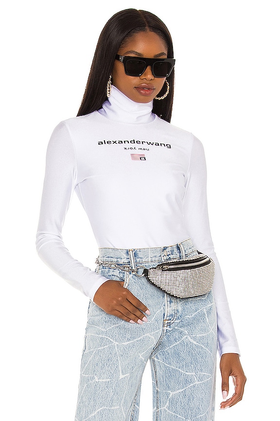 view 1 of 5 Turtleneck Long Sleeve Bodysuit in White