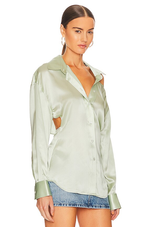 view 2 of 4 Open Back Shirt in Pale Mint