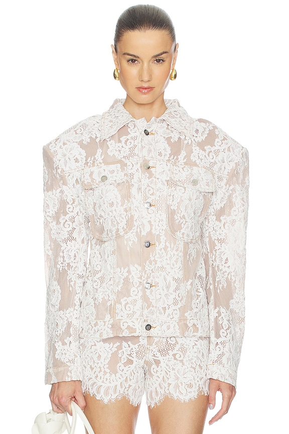 view 2 of 6 Chantilly Lace Jacket in White