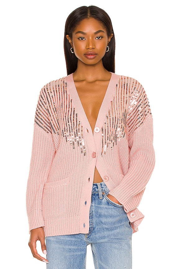 view 1 of 4 Amika Cardigan with Sequins in Rose Blush