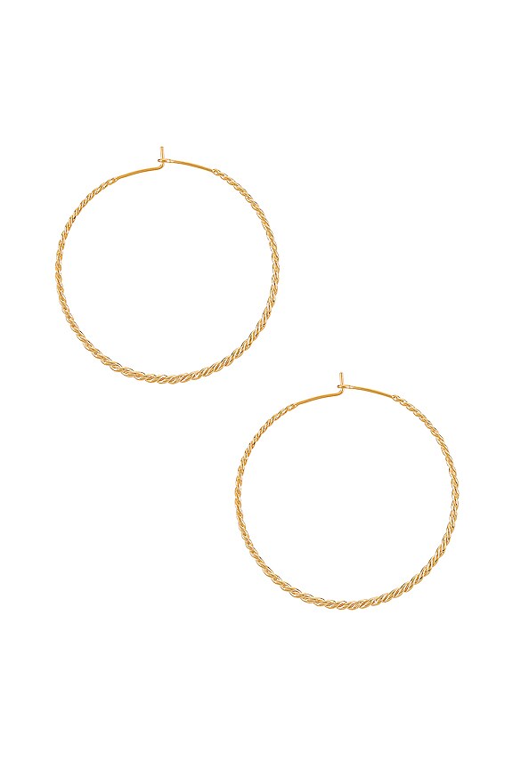 view 2 of 3 Carmella Twisted Hoop Earrings in Gold