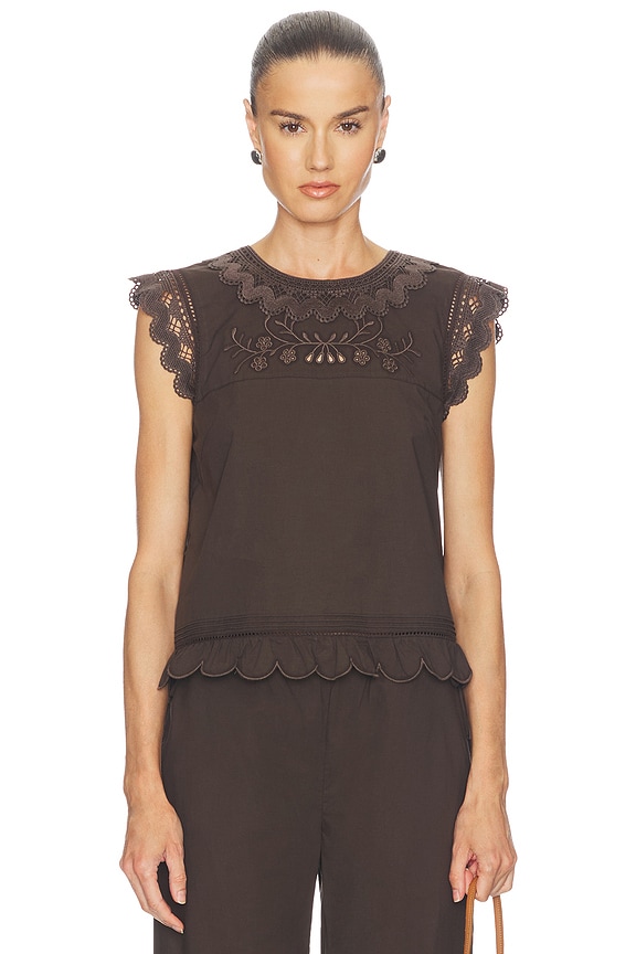 view 1 of 4 Kirsten Cloth Top in Brown