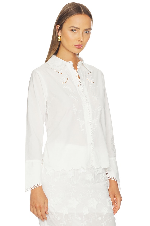 view 2 of 5 CHEMISE COL CHÂLE KIRSTEN in White