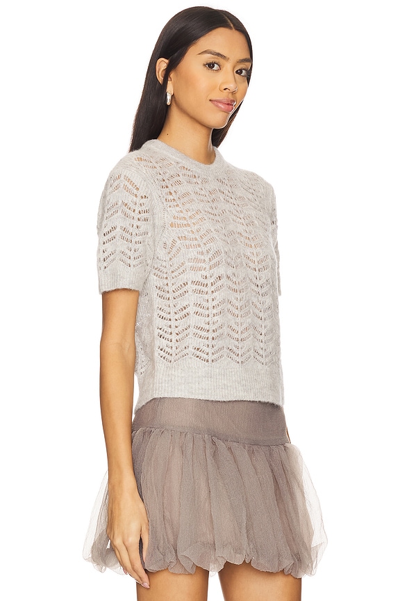 view 2 of 4 TOP DE PUNTO DE MANGA CORTA VERBIER in Heather Grey Melange