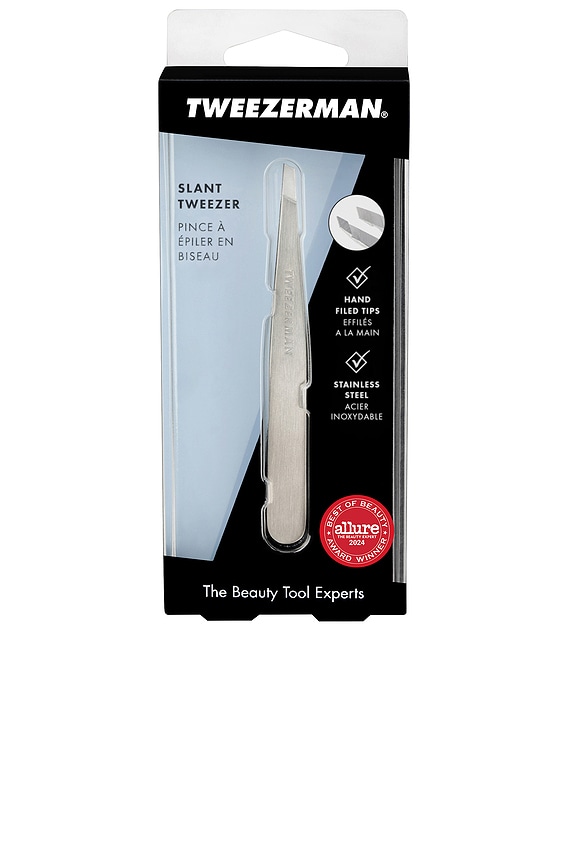 view 2 of 10 PINZAS SLANT TWEEZER in Classic Stainless