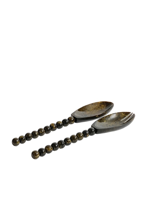 view 1 of 2 Alfresco Salad Server Set in Green