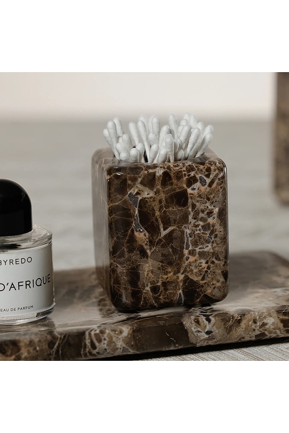 view 2 of 3 Marble Vanity Jar in Marr?n Emperador
