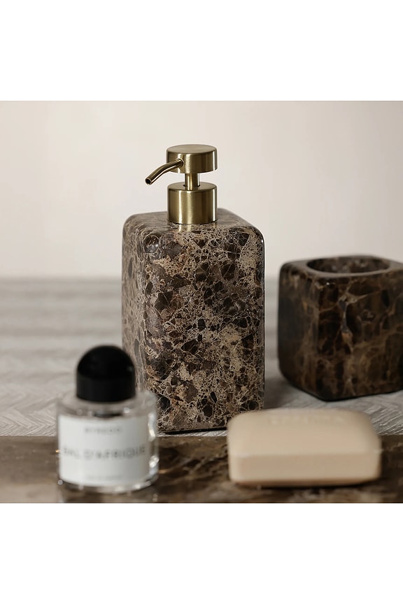view 2 of 2 Marble Soap And Lotion Dispenser in Marrón Emperador