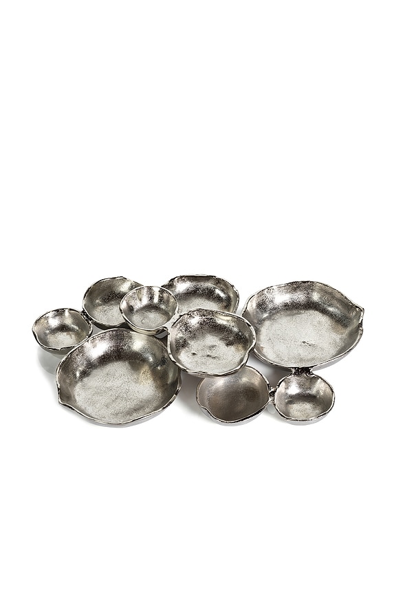 view 1 of 2 Cluster Of Nine Round Serving Bowls in Nickel