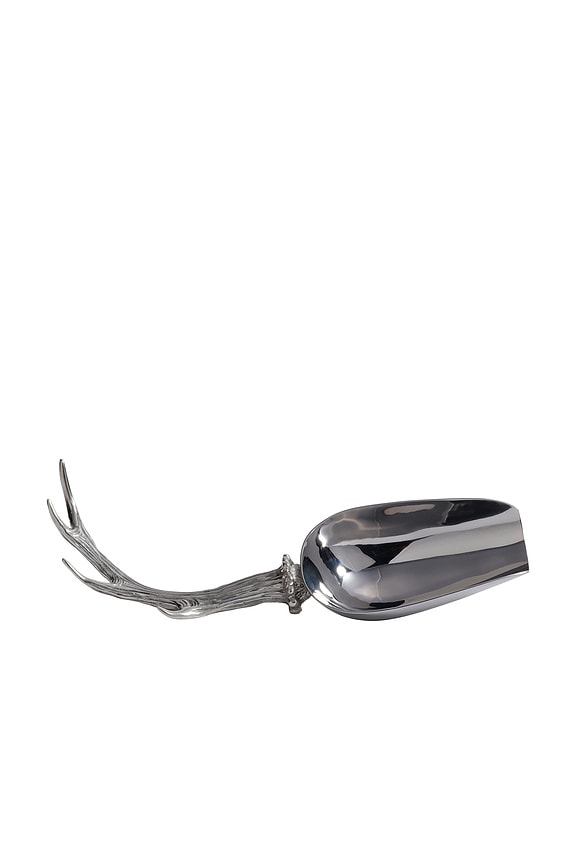 view 2 of 4 ЛОПАТКА ДЛЯ ЛЬДА С РУЧКОЙ В ВИДЕ ОЛЕНЬЕГО РОГА ST. ANTON PEWTER ANTLER ICE SCOOP in Pewter