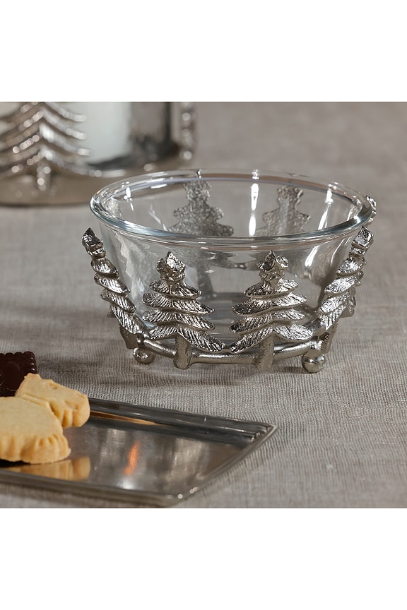 view 2 of 2 CUENCO DE VIDRIO Y METAL FORET D'HIVER GLASS AND METAL BOWL in Silver