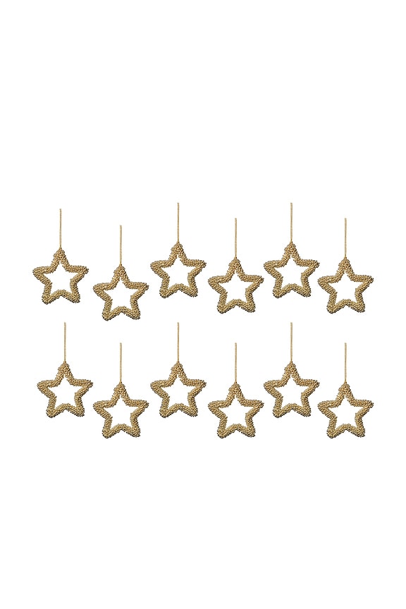 view 1 of 2 Golden Pearl Star Ornament Set Of 12 in 