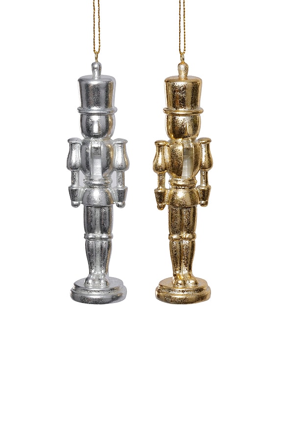 view 2 of 3 Soldier Ornament Set Of 6 in Silver & Gold