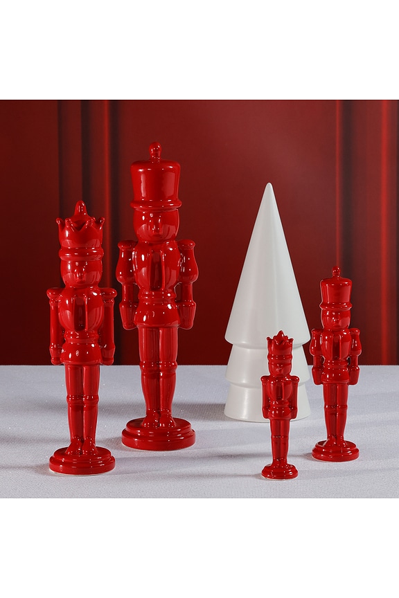 view 2 of 2 Ceramic Nutcracker in Red