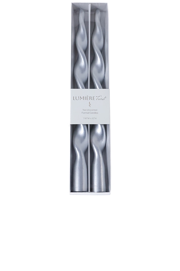view 2 of 4 VELA LUMIERE TWIST FORMAL CANDLE in Metallic Silver