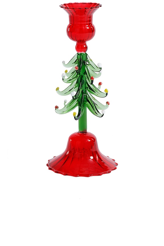 view 1 of 3 Holiday Tree Taper Holder in Red & Green