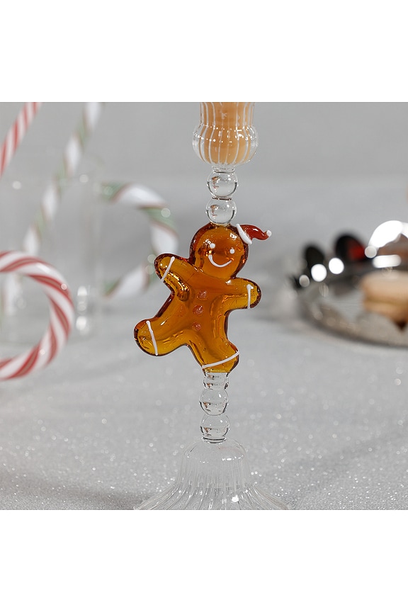 view 2 of 3 Holiday Gingerbread Taper Candle Holder in 