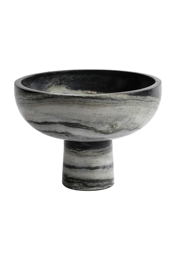 view 1 of 2 Footed Bowl Black Panda Marble in Black