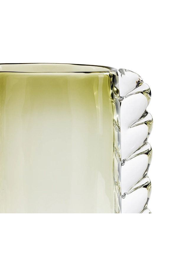 view 2 of 3 Vintage Braided Glass Vase in Green