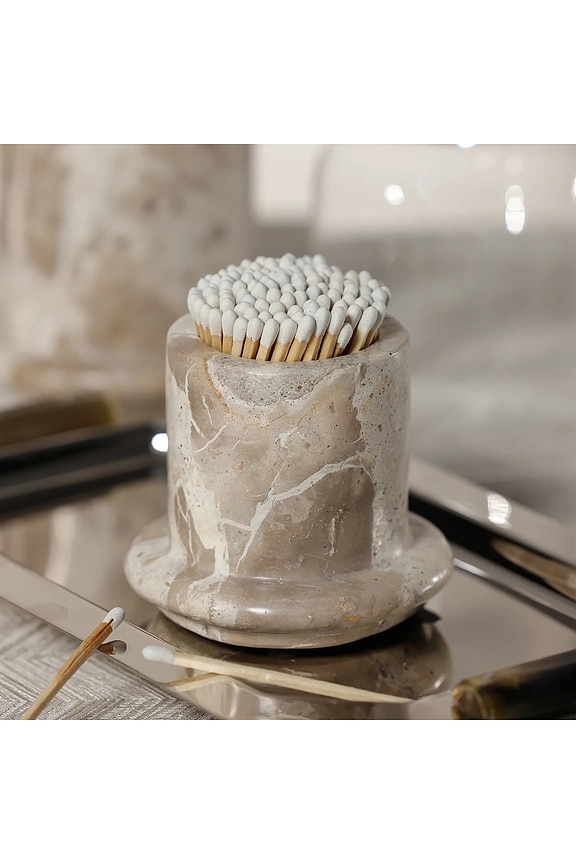 view 2 of 4 Marbella Light My Fire Matches in Crema Fossil Marble