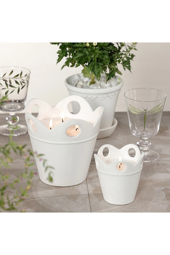 view 2 of 2 VELA GRANDE DE CITRONELA EN MACETA LARGE CITRONELLA POT CANDLE in White