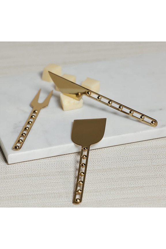 view 2 of 2 SET DE 3 PIEZAS PARA QUESO CÓRDOBA CORDOBA CHEESE SET OF 3 in Gold